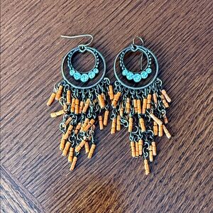 PacSun Orange and Brown Beaded Earrings